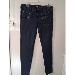 Lip Service Jett Skinny Jeans Dark Wash Skull Embroidery Chain Detail Mens 11